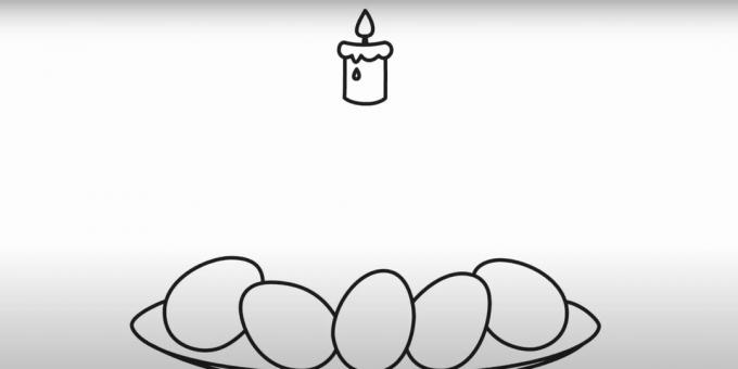 Easter drawings: depict a candle