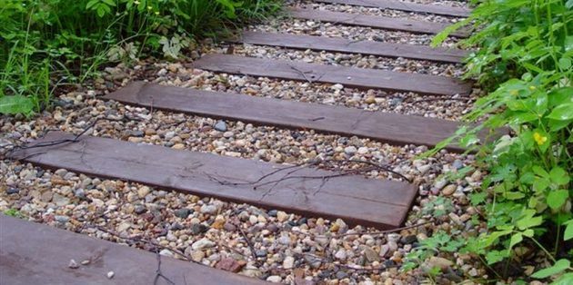 Sidewalks of planks or boards