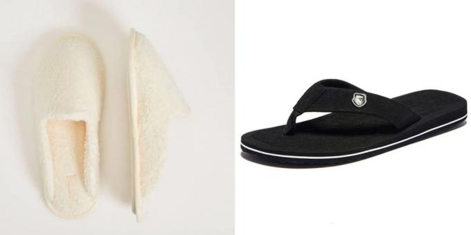 What to take along for the ride: slippers