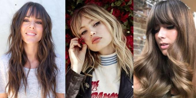 Trendy women's haircuts 2019: long hair hippie