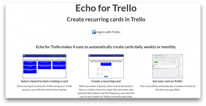  Echo for Trello screen