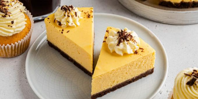 No oven, very easy! Delicious no-bake pumpkin cheesecake