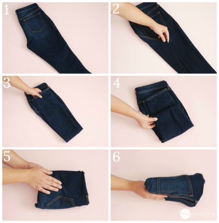 how to fold clothes: jeans