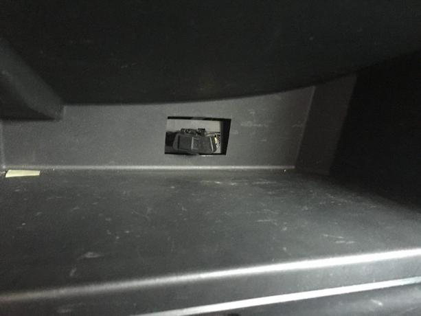 The diagnostic connector in the glove compartment