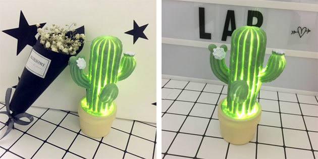The lamp in the form of a cactus