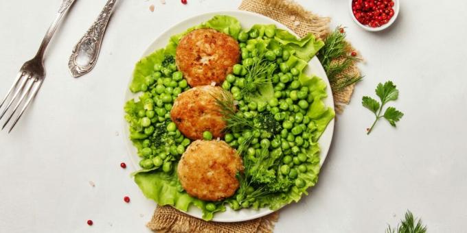 Pollock cutlets with lard