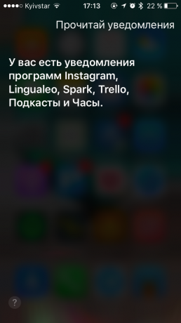 Siri command: notification