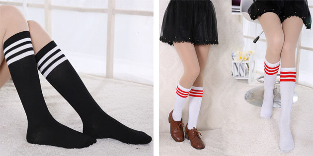 Beautiful socks: long socks with stripes