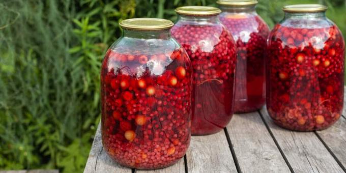 Gooseberry and currant compote for the winter