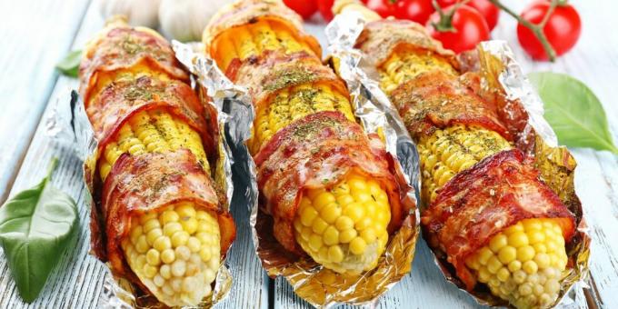 Baked corn with bacon