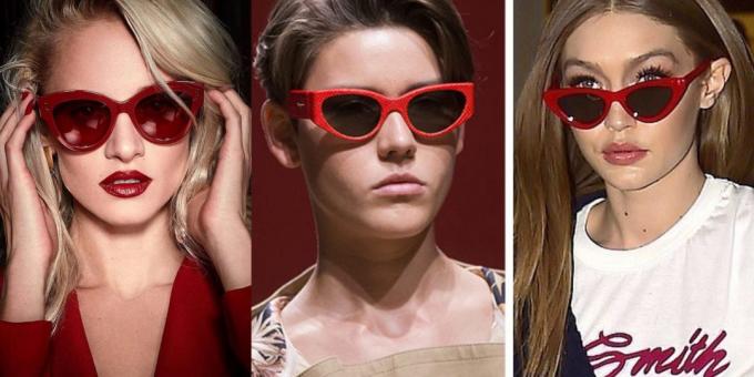 Women's sunglasses in a red frame