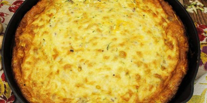 Zucchini in the oven recipes: Egg casserole with zucchini, cheese and herbs