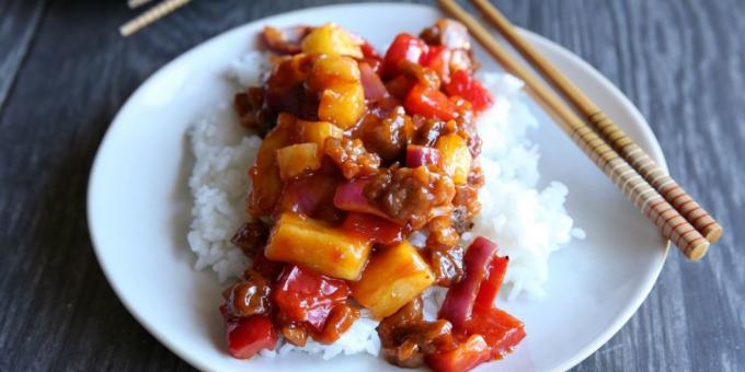 Pork: Pork in sweet and sour sauce