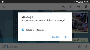 The Telegram the opportunity to delete the sent messages