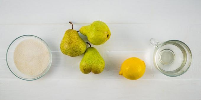 Jam of pears: Ingredients