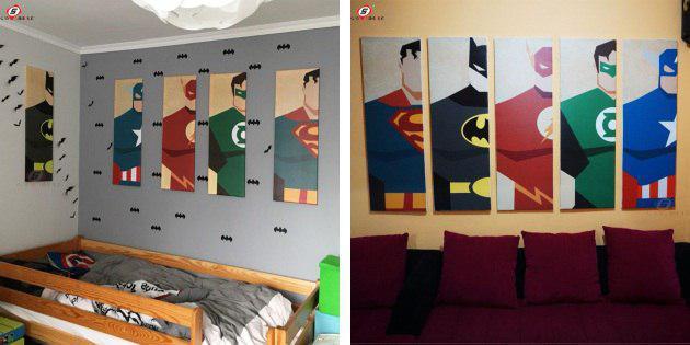 Posters with superheroes