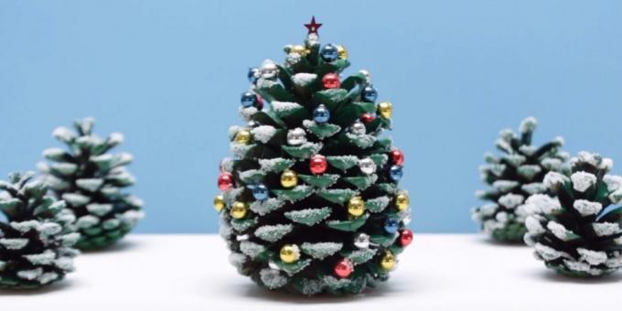 How to make a Christmas tree from cones with your own hands
