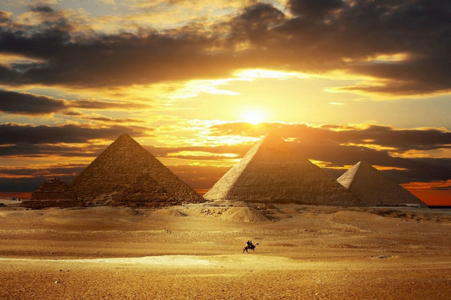 Sunset in Egypt at the Pyramids