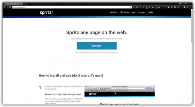 Speed ​​reading on the Internet: Spritzlet