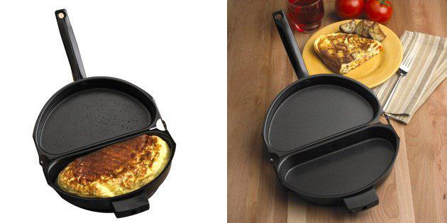 Double-sided frying pan
