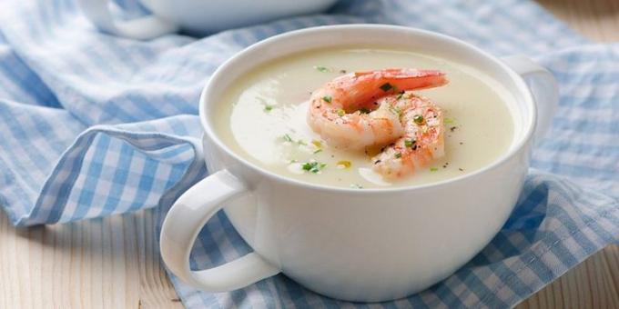 Recipes: Cream soup with prawns