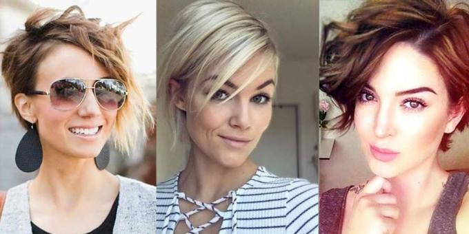 Trendy women's haircuts 2019: extremely regrown pixies