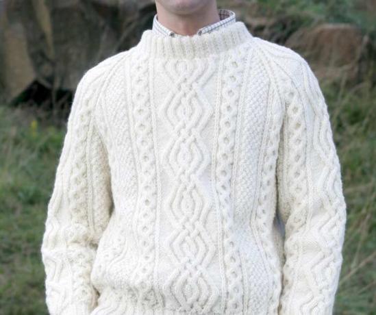 how to choose a sweater: sweater knit Aran