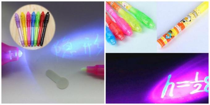 Pen with invisible ink