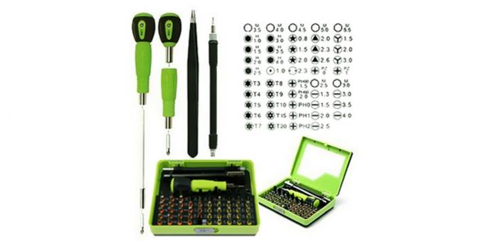 A set of precision screwdrivers for repairing gadgets