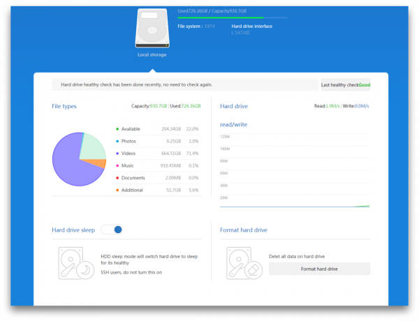 Xiaomi R1D: hard drive