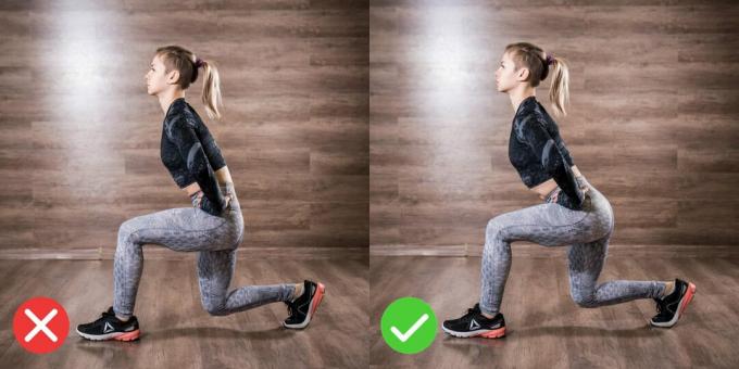 Lunging Technique: Do not slouch or round your lower back