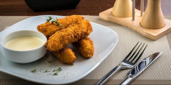 Pollock fish sticks with potatoes