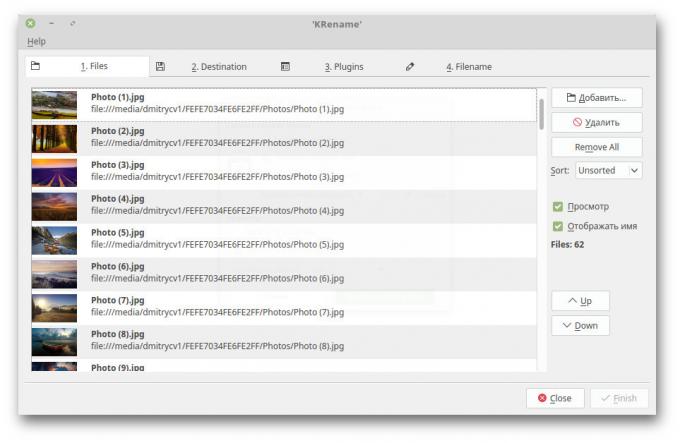 renaming files: KRename