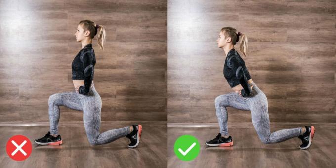 How to do lunges correctly: Tilt your body with a straight back.