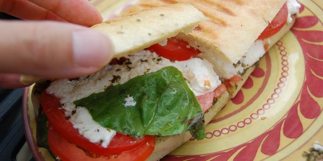 Recipes quick meals: panini with chicken and tomatoes