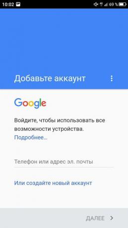 create google-account without your phone: to add an account