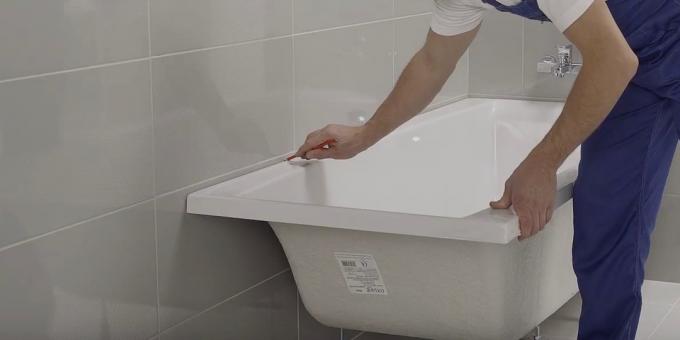 Installing the bath with his hands: Try and set a bath