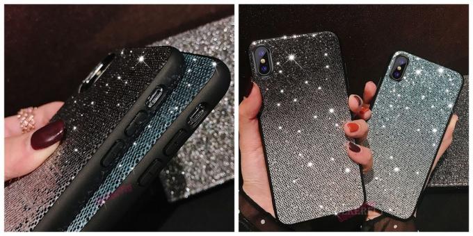 Case for smartphone with sequins