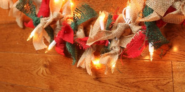 Christmas garland of burlap