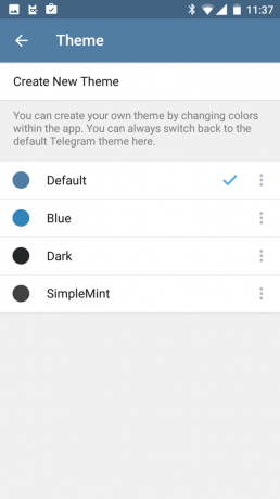 telegram for android: theme