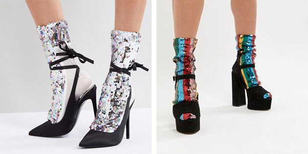 Beautiful socks with sequins
