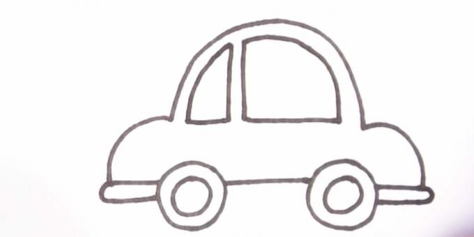 How to draw a car: draw a small window