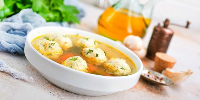 Mushroom soup with potato dumplings