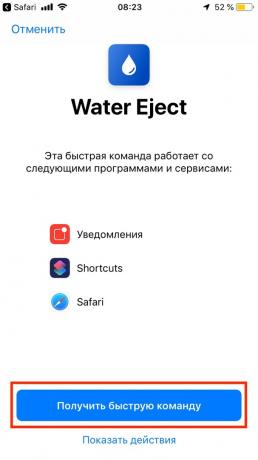 If water gets into the iPhone: the button "Get the command prompt"