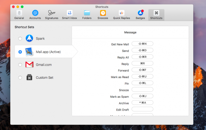 Spark For the Mac: Settings