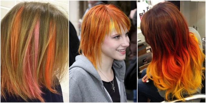 Fashionable hair color: orange