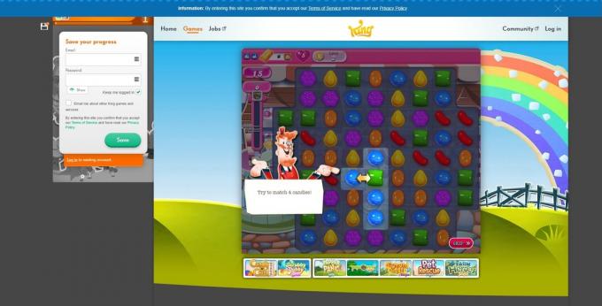 Online puzzle games: Candy Crush Saga