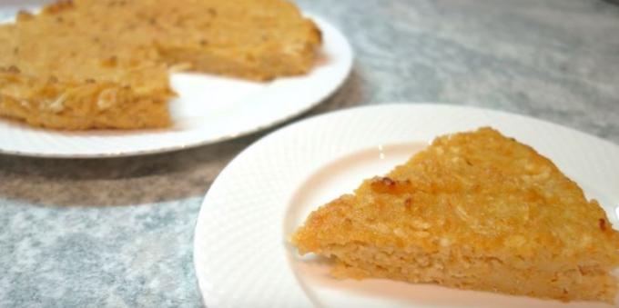 Baked pumpkin with apples and semolina