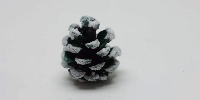 how to make a Christmas tree with your own hands: cover the cones with salt
