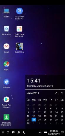 date and time in the WX Launcher